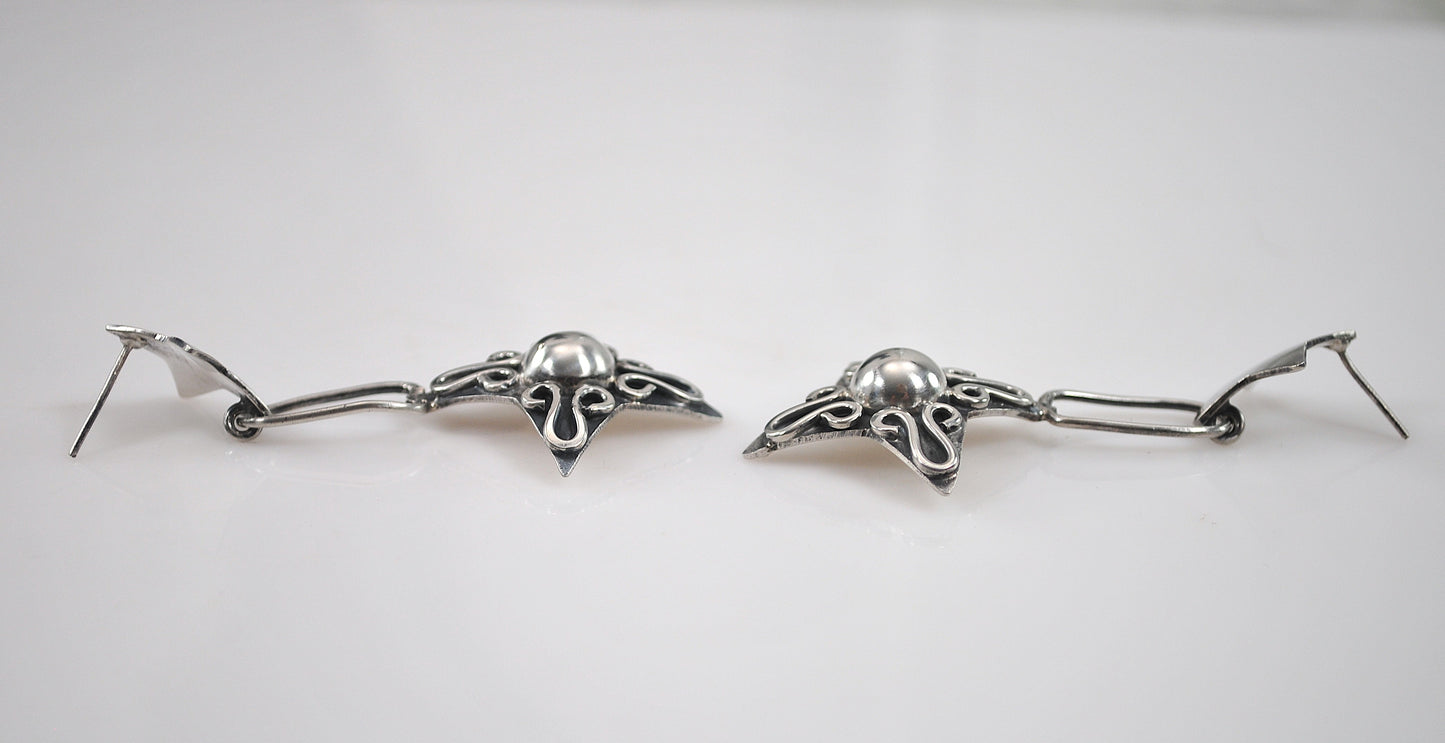 Large Taxco Sterling Silver Earrings