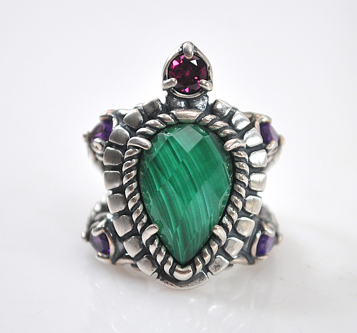 Relios Carolyn Pollack Sterling Silver Gemstone Turtle Ring