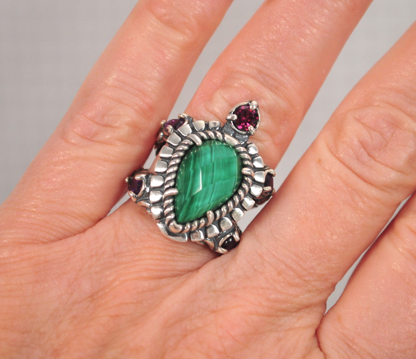 Relios Carolyn Pollack Sterling Silver Gemstone Turtle Ring