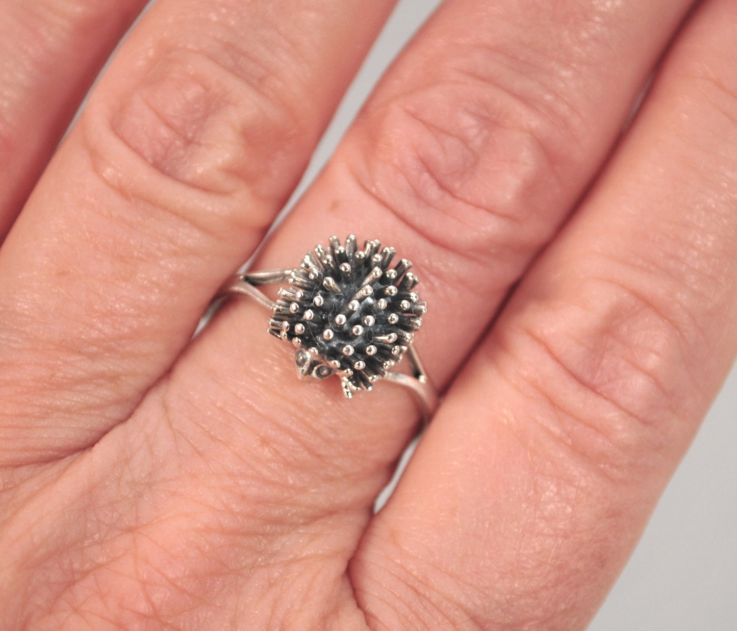 Sterling Silver Hedgehog Ring