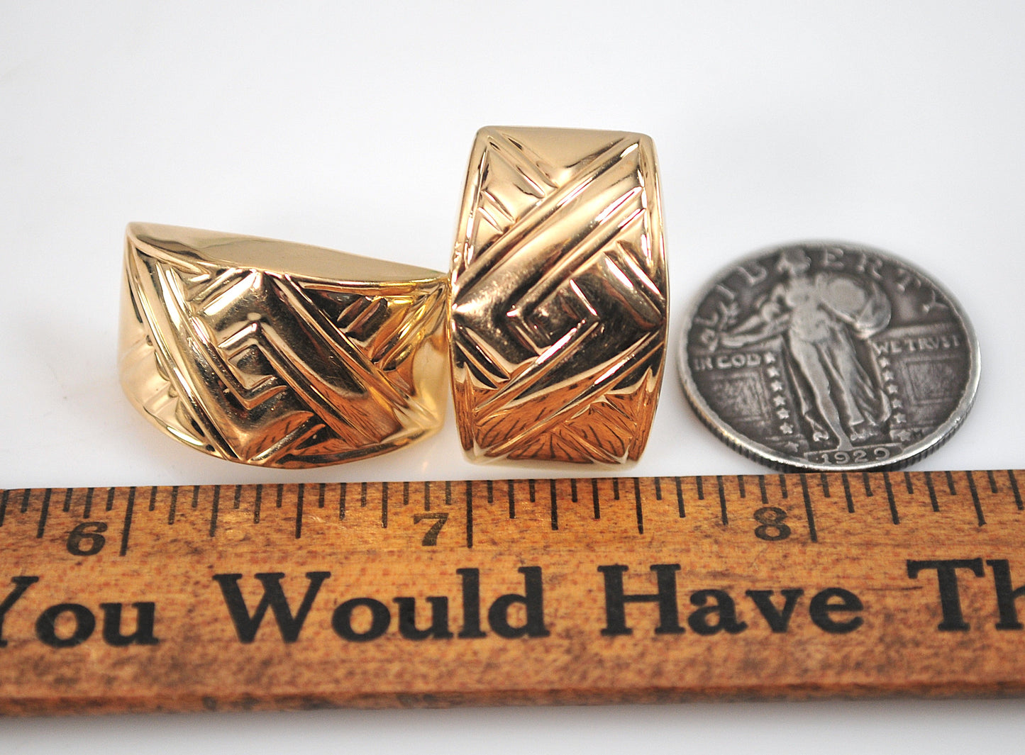 Chunky 14K Gold Geometric Omega Earrings