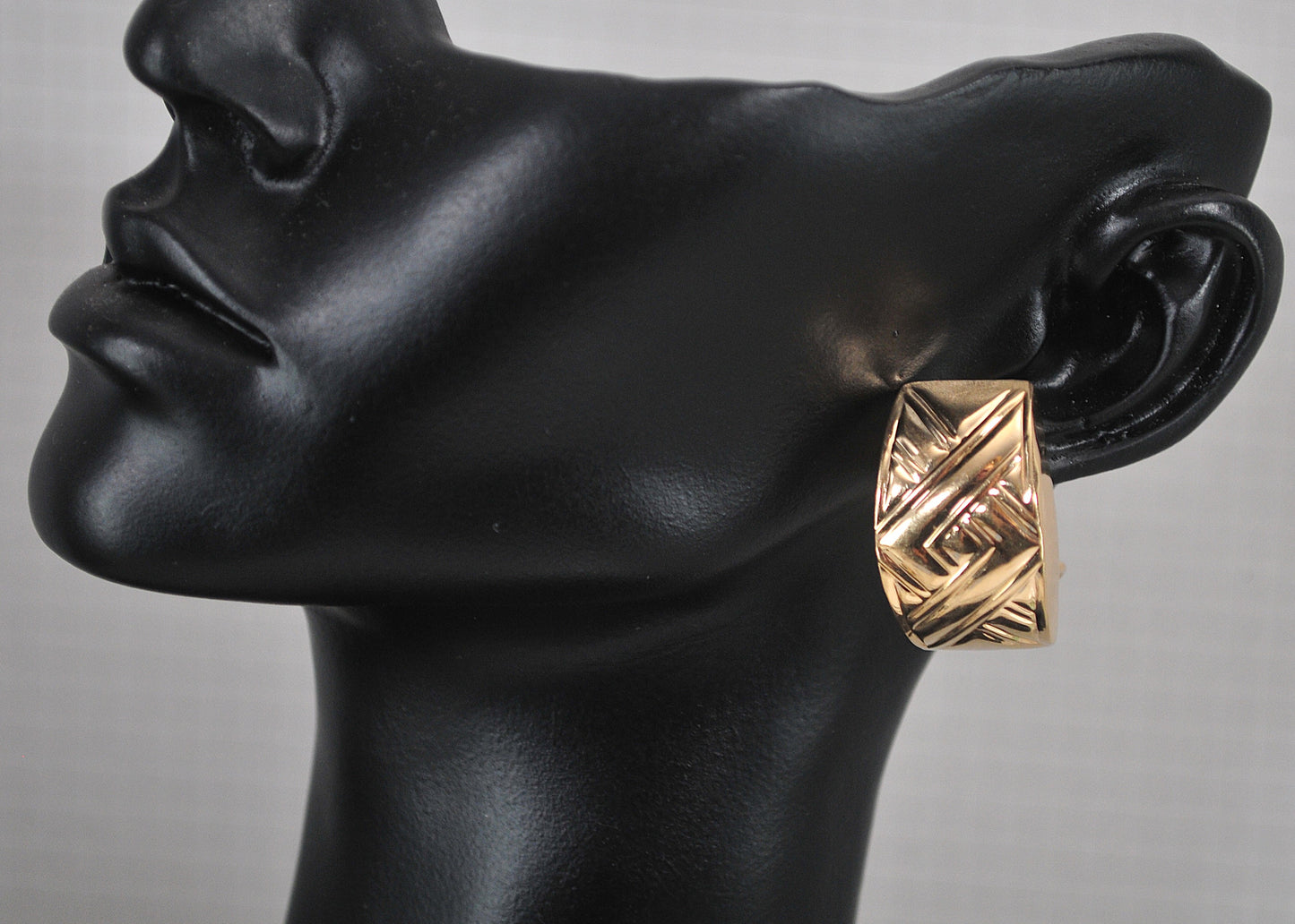 Chunky 14K Gold Geometric Omega Earrings