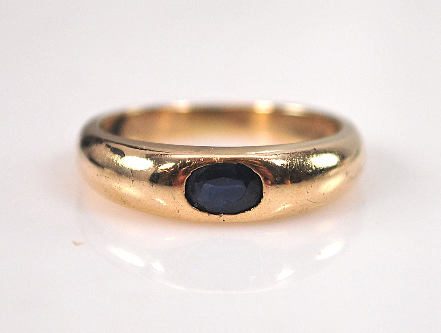 Vintage Signed Sapphire Ring 14K Gold