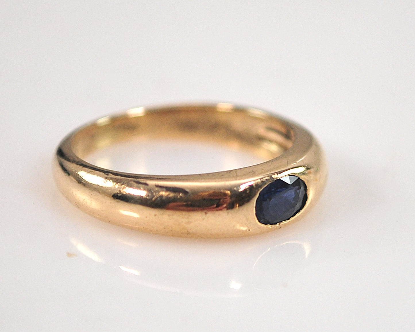 Vintage Signed Sapphire Ring 14K Gold