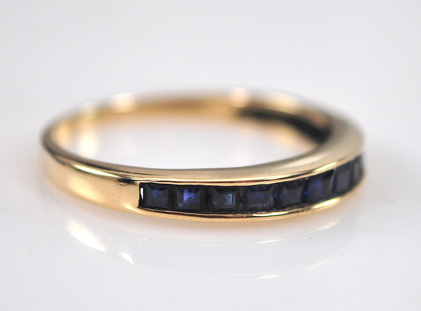 14K Gold Sapphire Band Ring