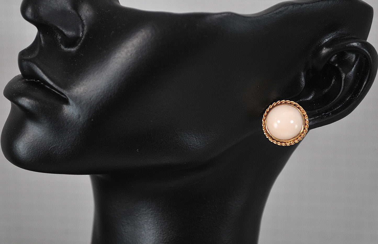 Signed 14K Gold Angel Skin Stud Earrings