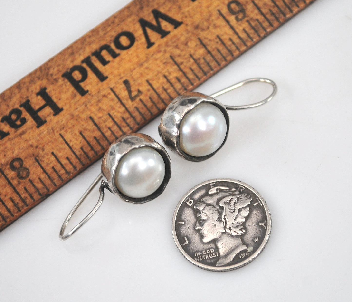 Silpada Sterling Silver Margarite Pearl Earrings