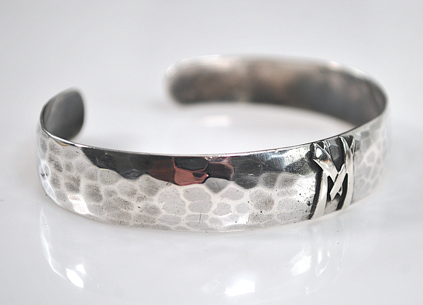 Handmade Sterling Silver Hammered Cuff Bracelet