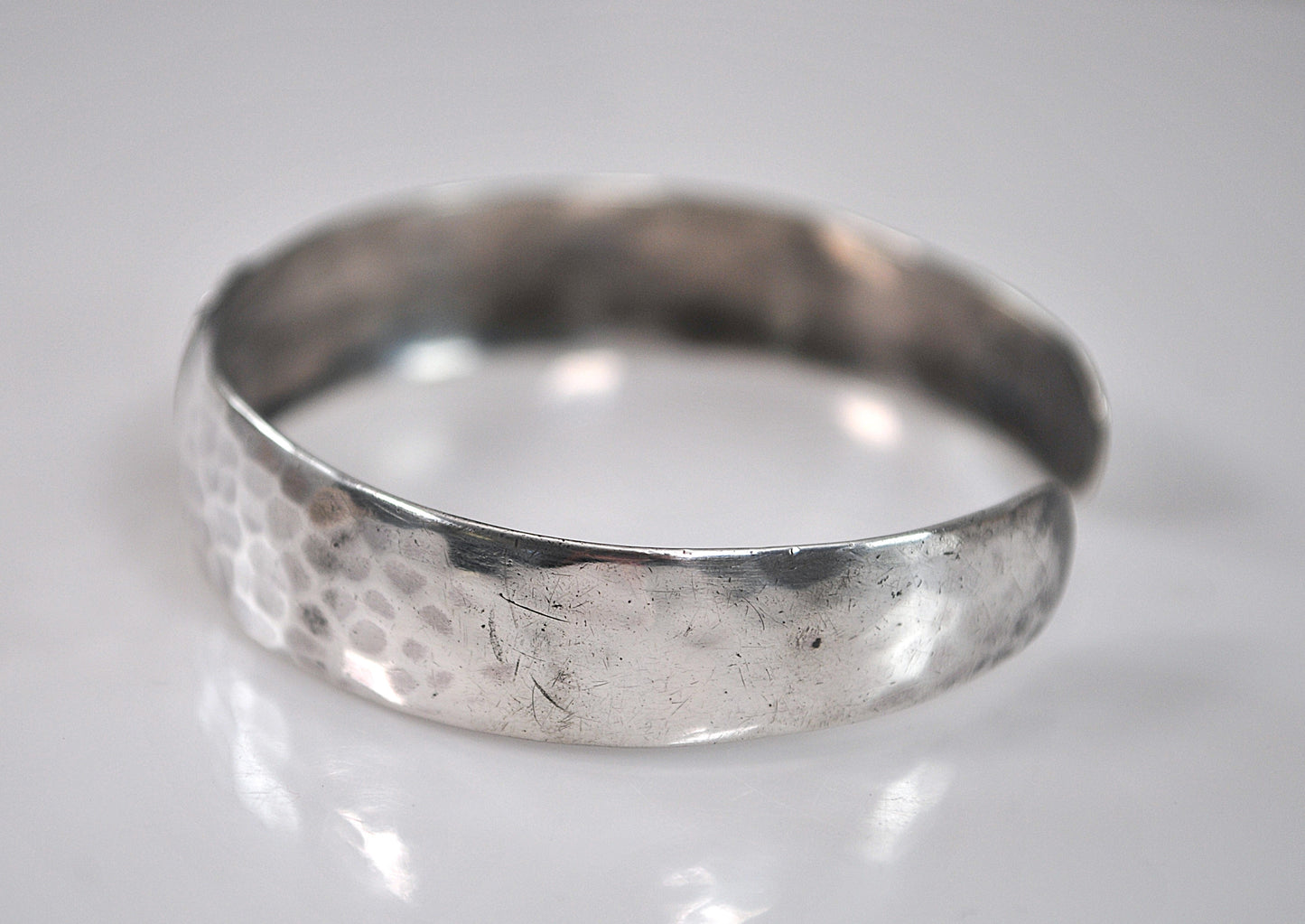 Handmade Sterling Silver Hammered Cuff Bracelet