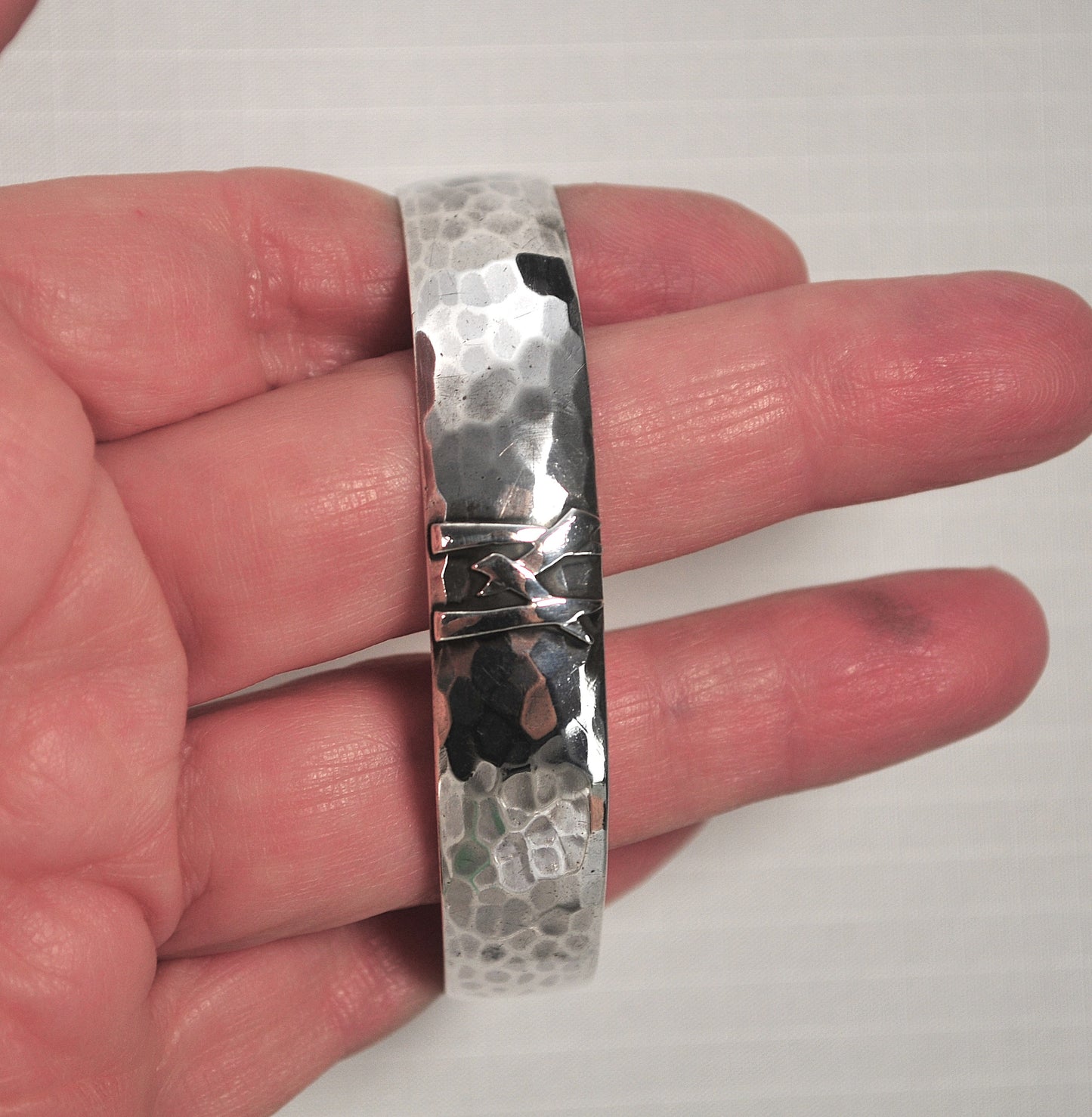 Handmade Sterling Silver Hammered Cuff Bracelet