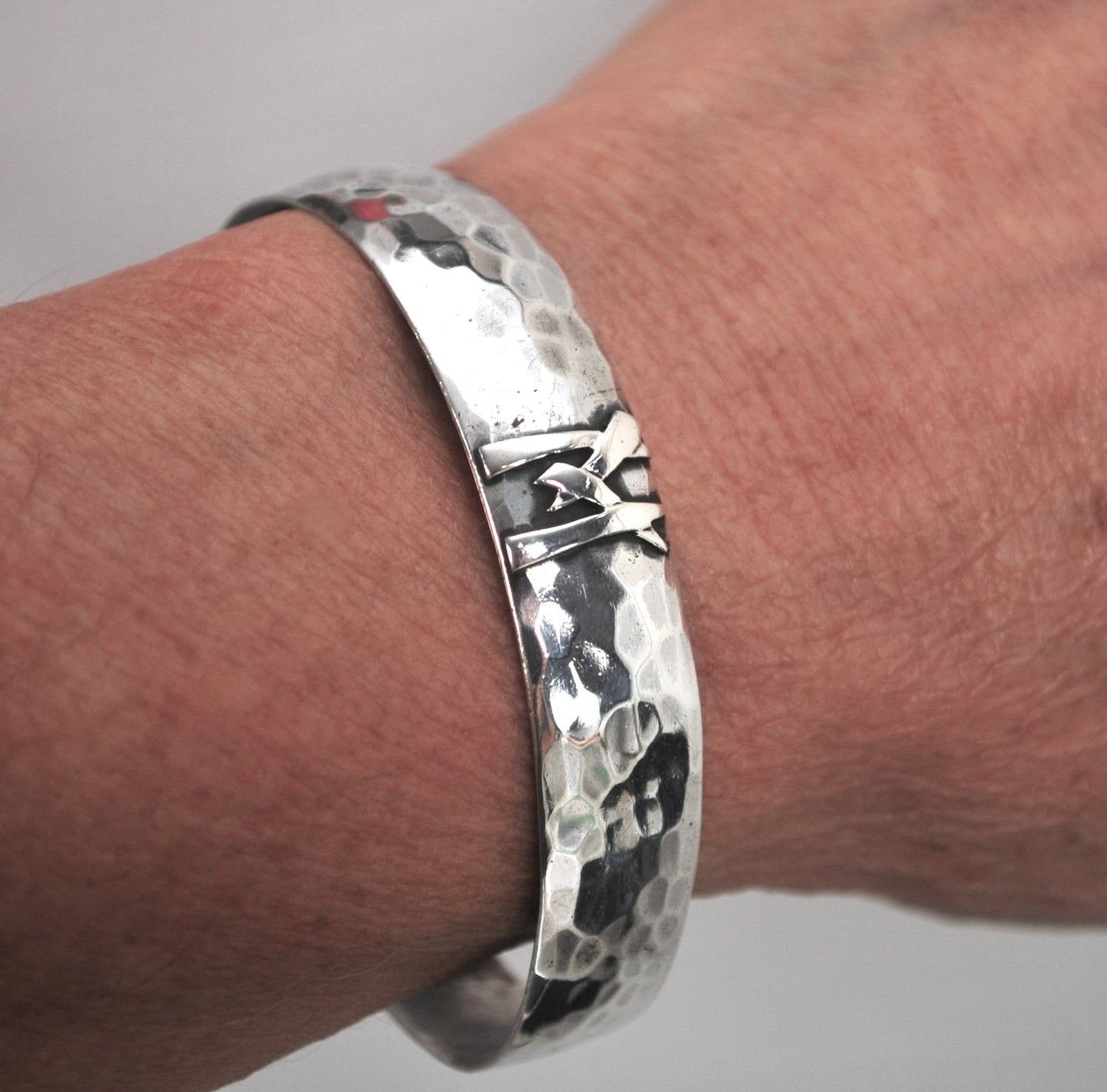Handmade Sterling Silver Hammered Cuff Bracelet
