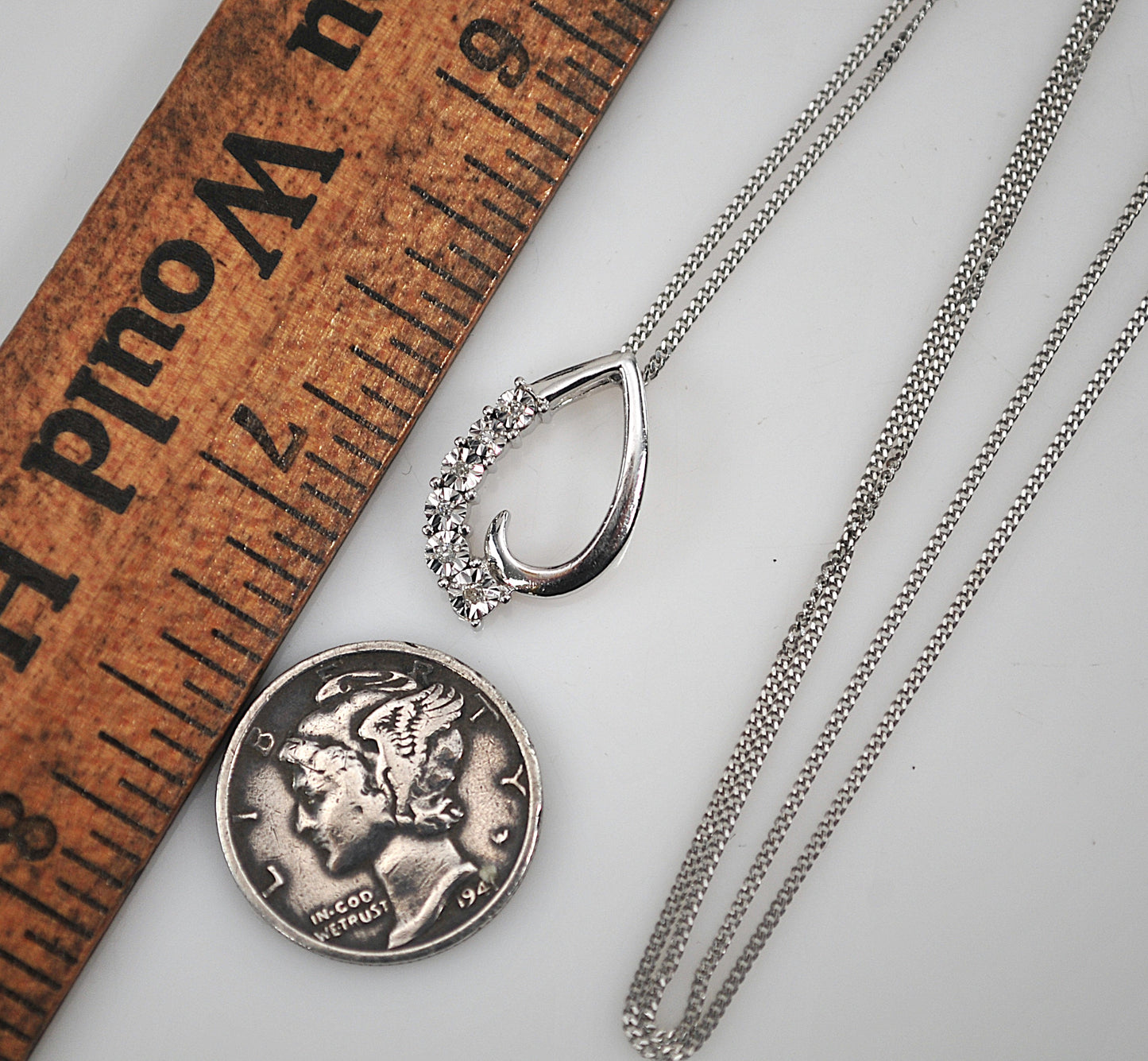 Designer Sterling Silver Genuine Diamond Necklace