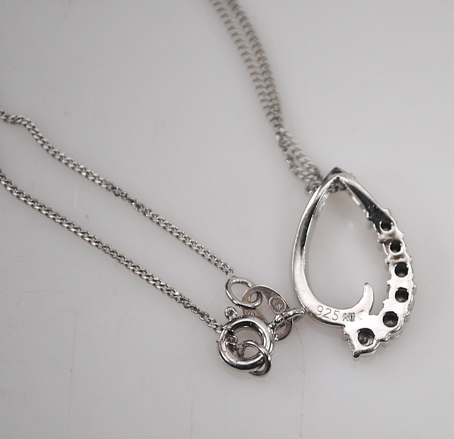 Designer Sterling Silver Genuine Diamond Necklace