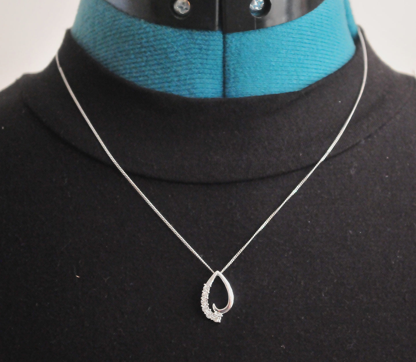 Designer Sterling Silver Genuine Diamond Necklace