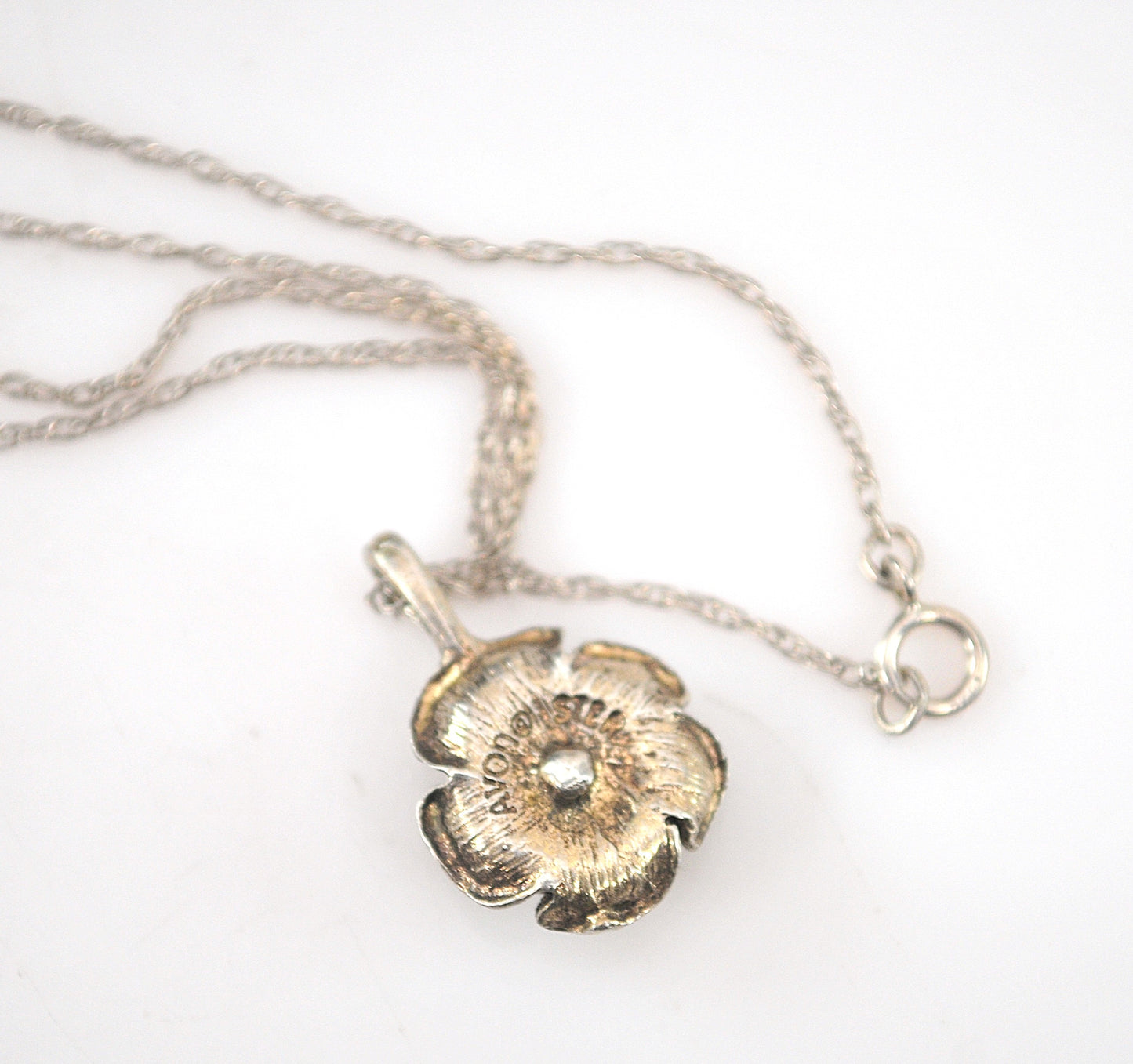 Sterling Silver Rose Pendant Necklace