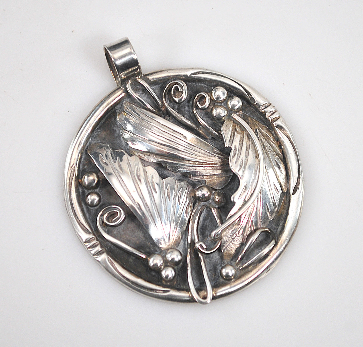 Vintage Navajo Sterling Leaf Pendant