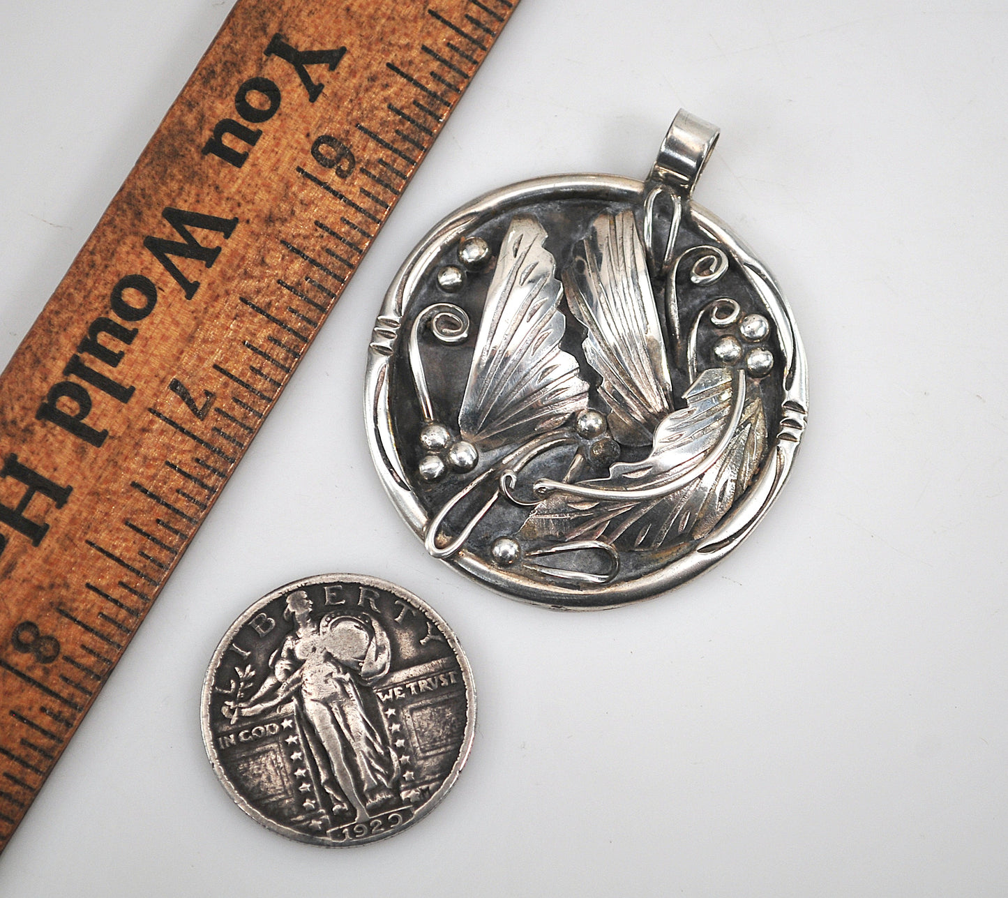 Vintage Navajo Sterling Leaf Pendant