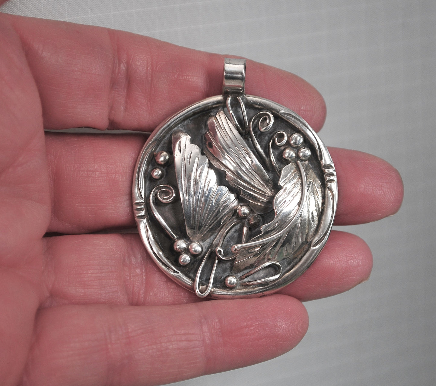 Vintage Navajo Sterling Leaf Pendant