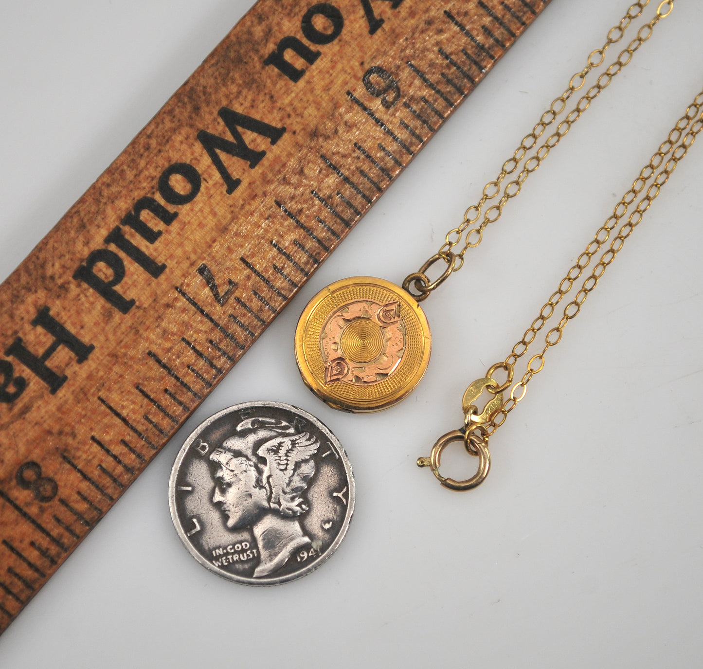 AS IS - Antique Gold Filled Baby Locket Necklace