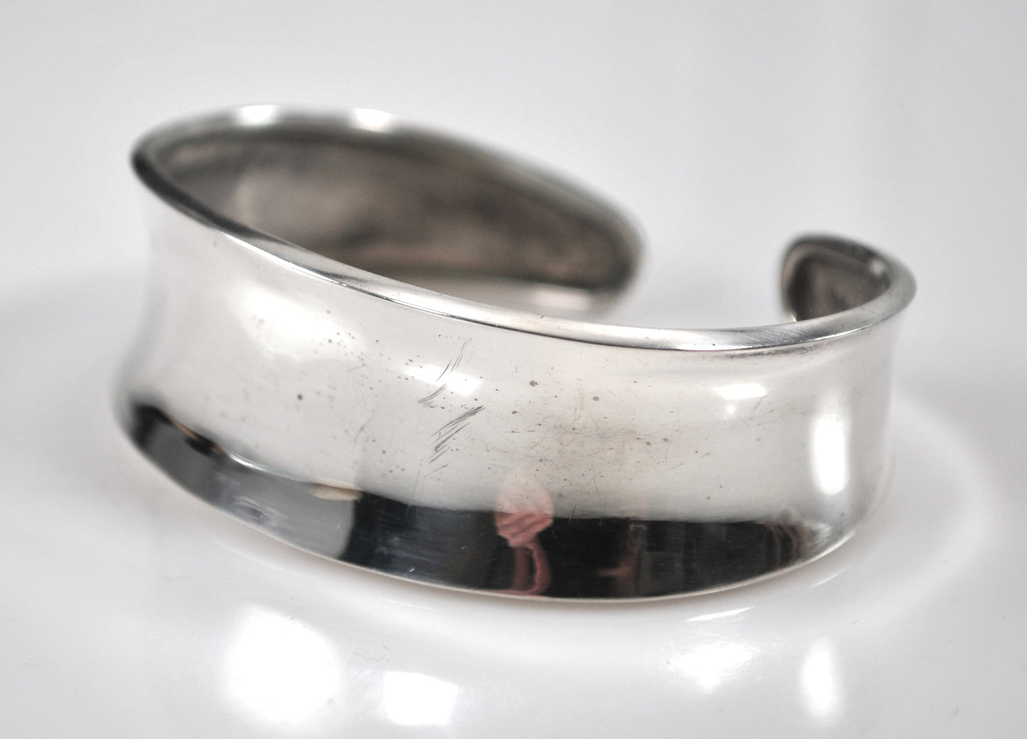 Wide 925 Mexico CII Sterling Silver Cuff Bracelet