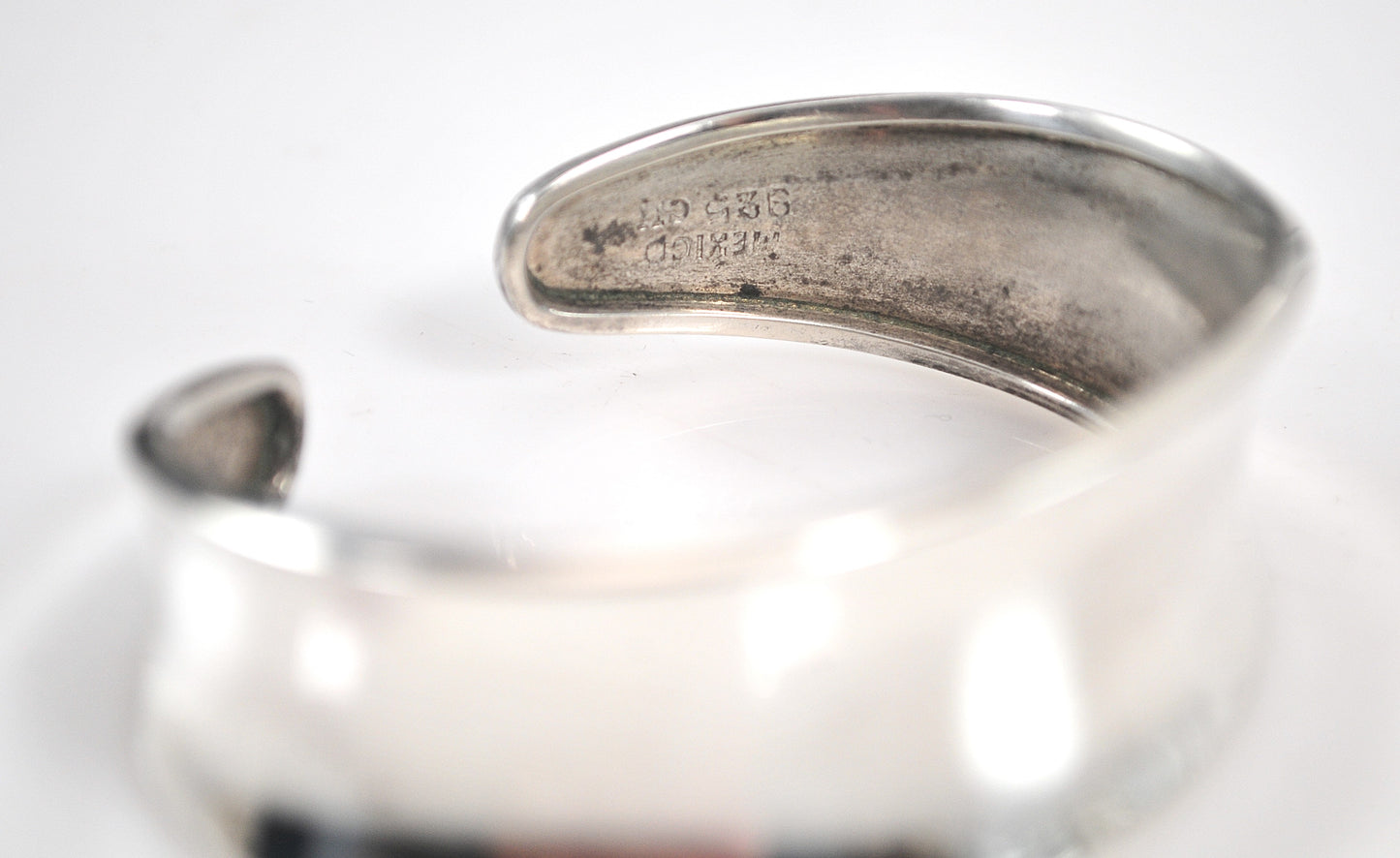 Wide 925 Mexico CII Sterling Silver Cuff Bracelet