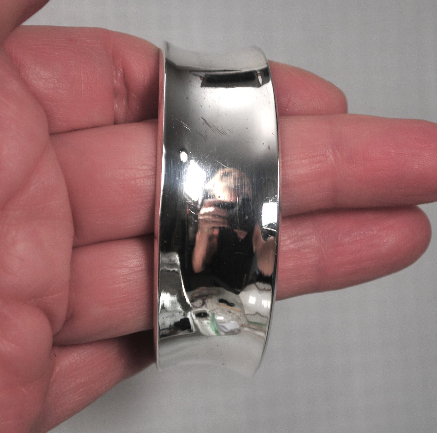 Wide 925 Mexico CII Sterling Silver Cuff Bracelet
