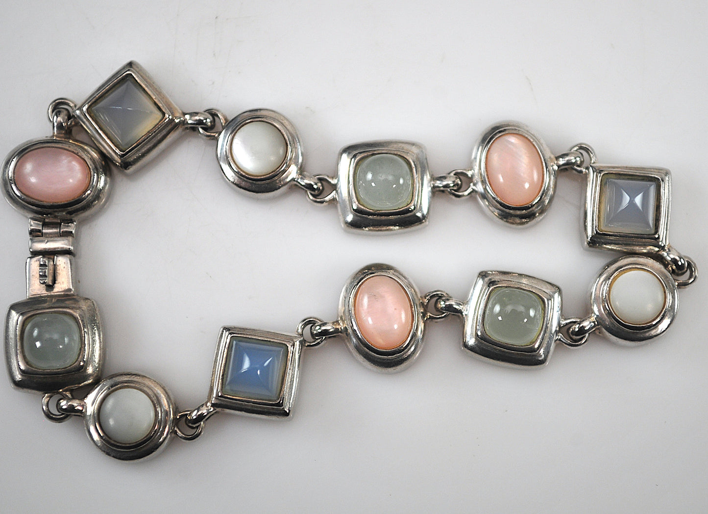 Designer 925 Sterling Silver Pastel Stone Bracelet