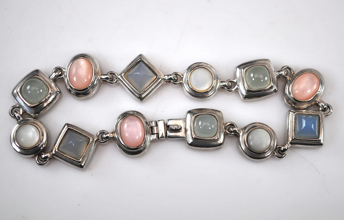 Designer 925 Sterling Silver Pastel Stone Bracelet