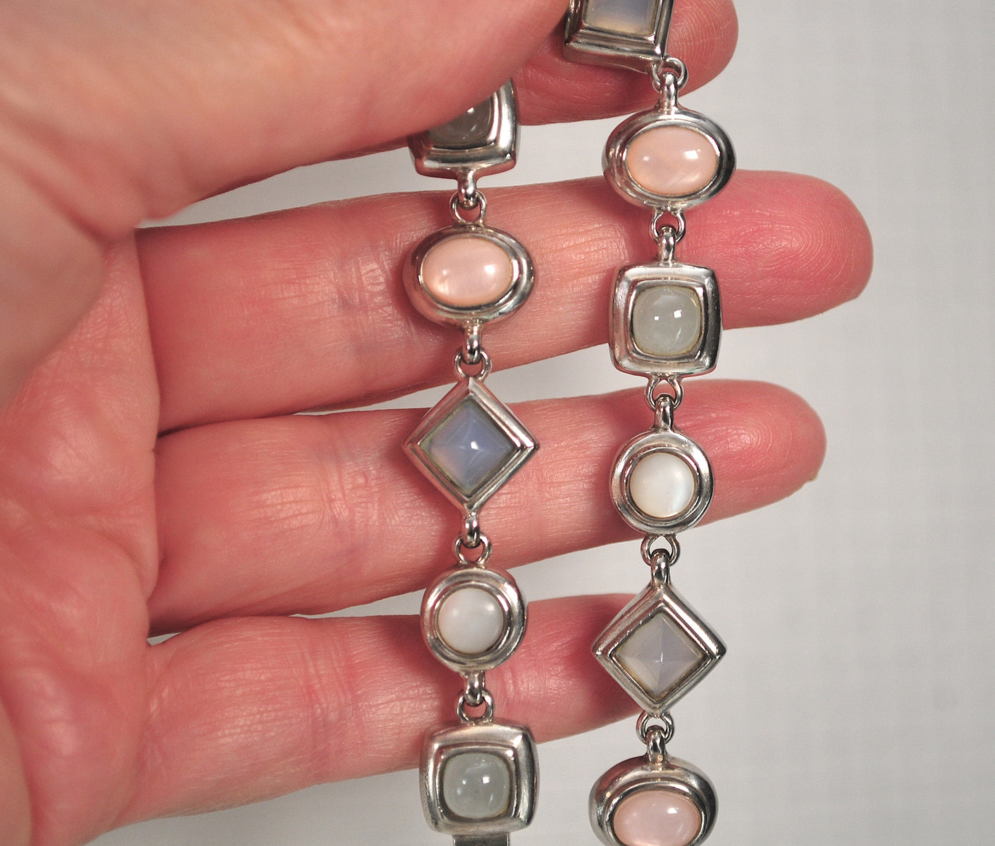 Designer 925 Sterling Silver Pastel Stone Bracelet