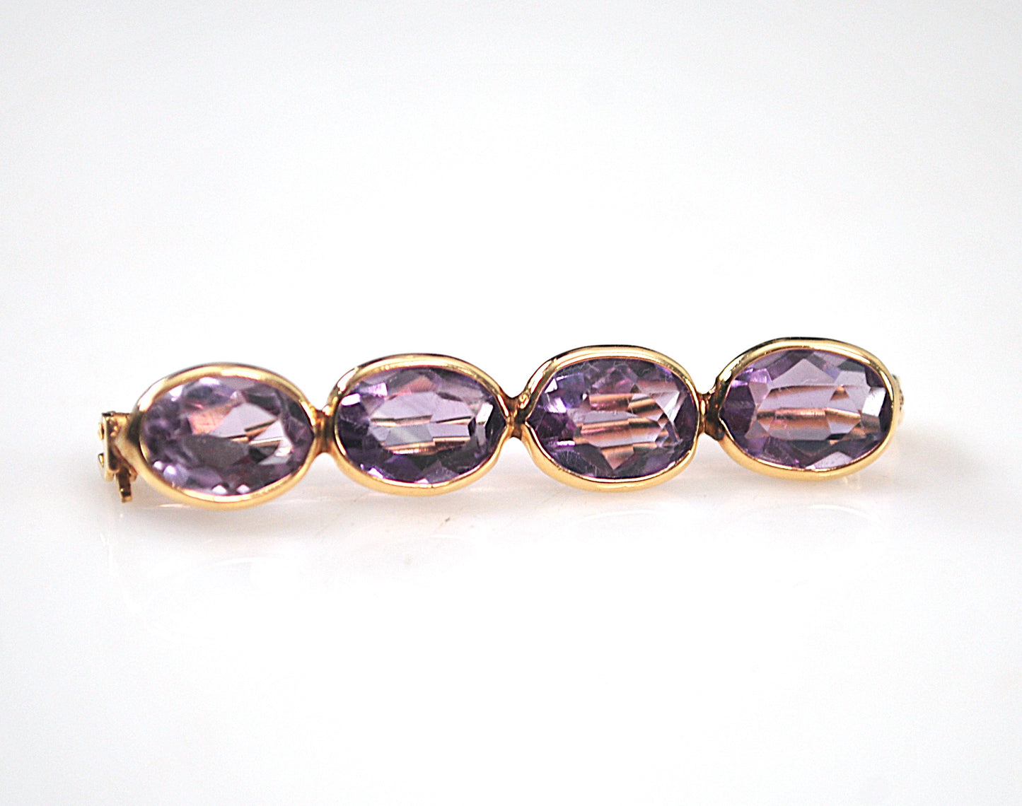 Vintage 14K Gold Amethyst Brooch