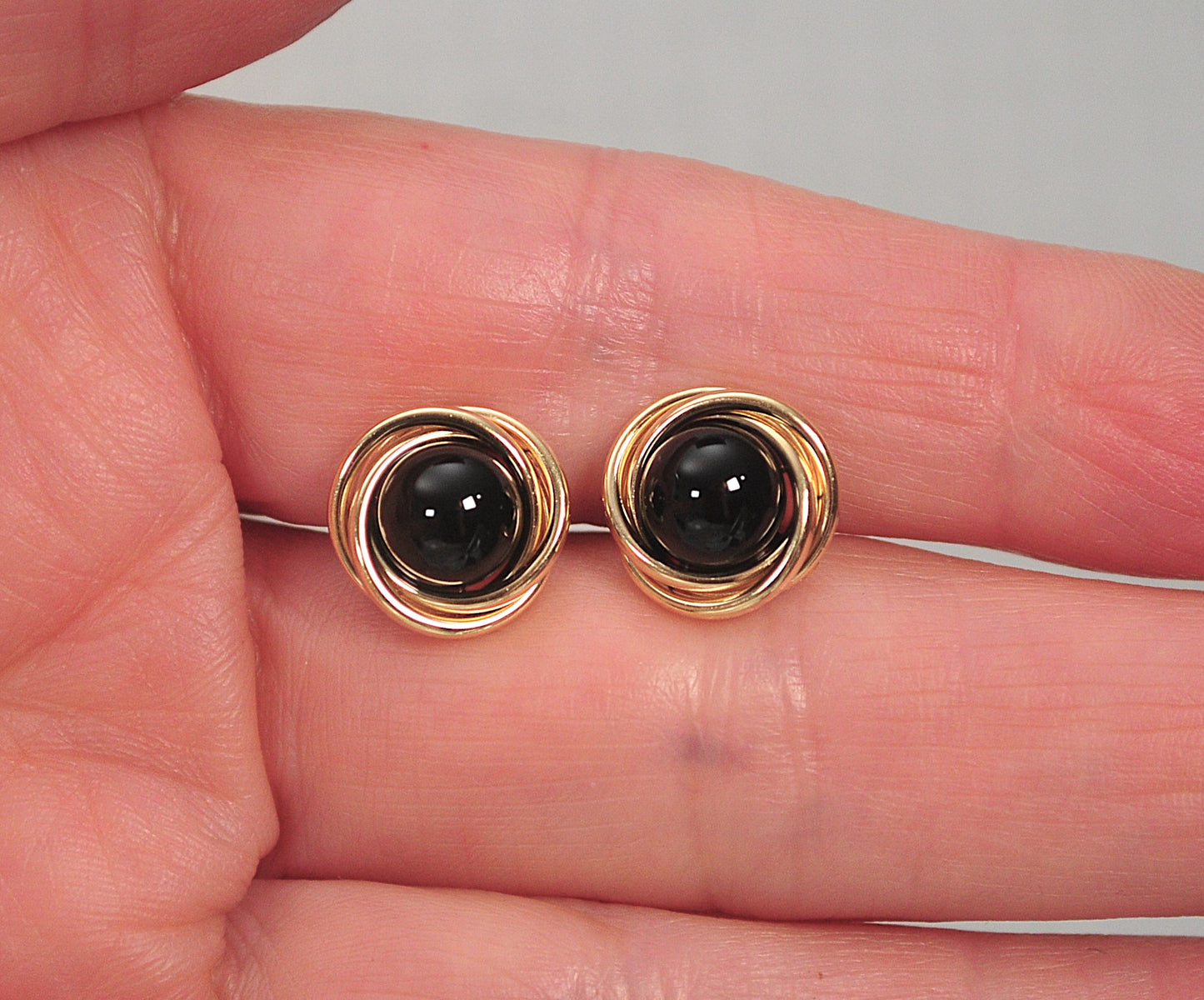 Peter Brams Designs 14K Gold Black Onyx Earrings