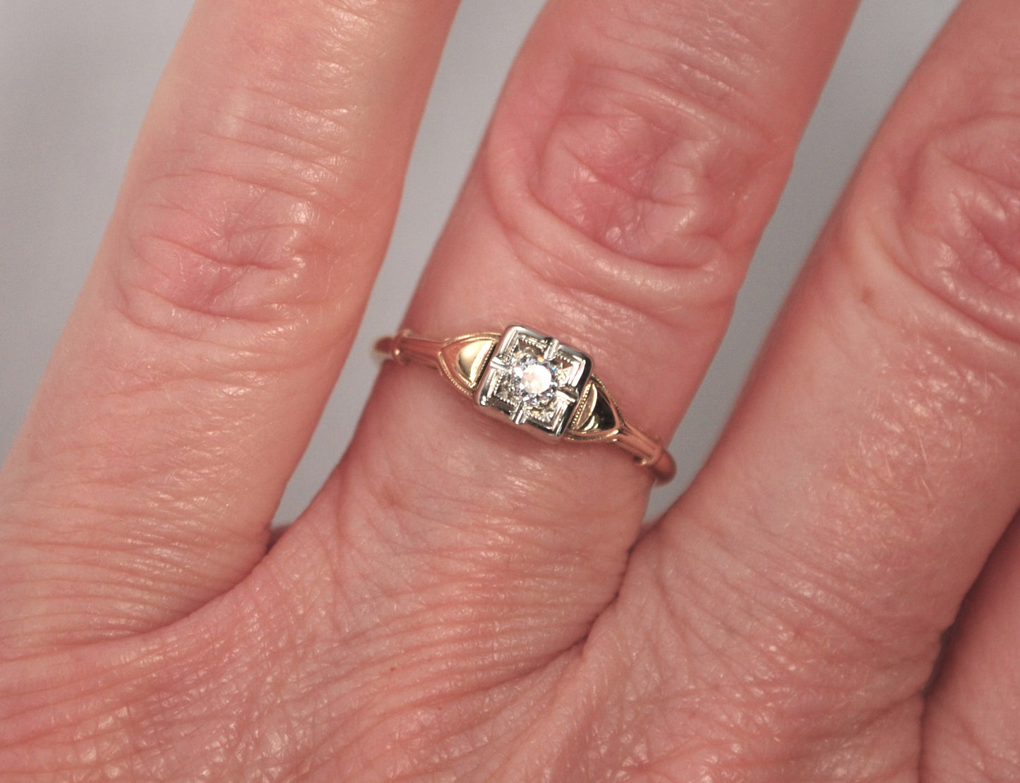 Antique 14K Gold Diamond Ring