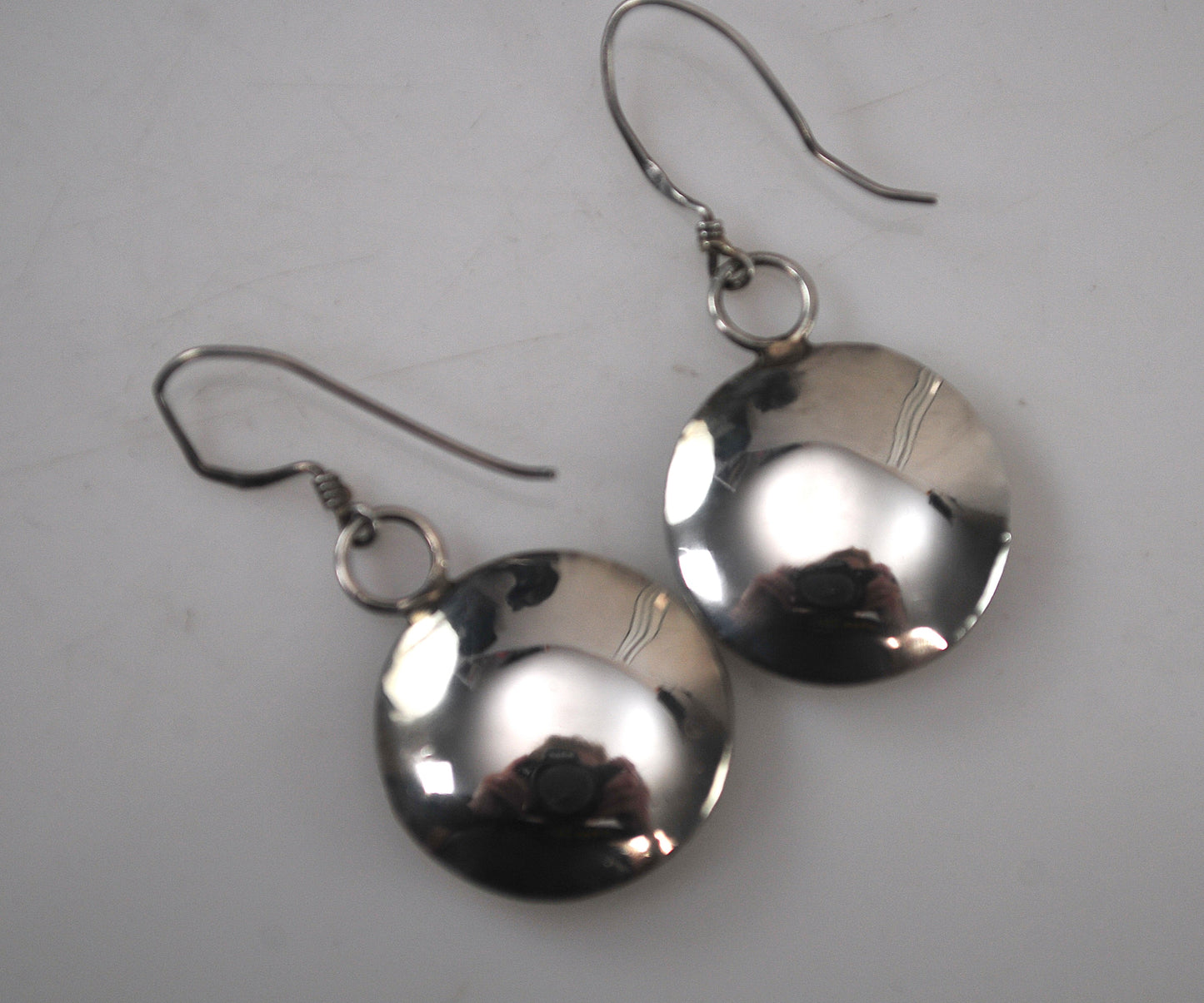 Navajo Sterling Silver Stamped Disc Earrings