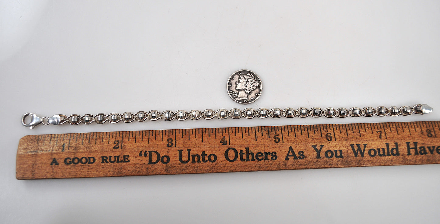925 Italy Faceted Ball Bead Bracelet