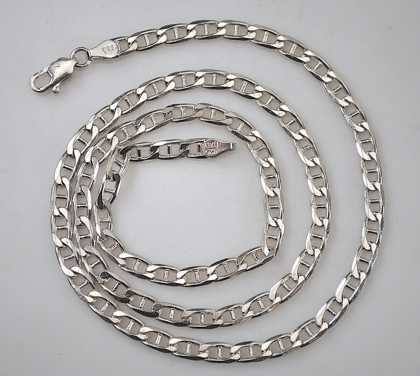 925 Italy 4mm Mariner Link Chain Necklace