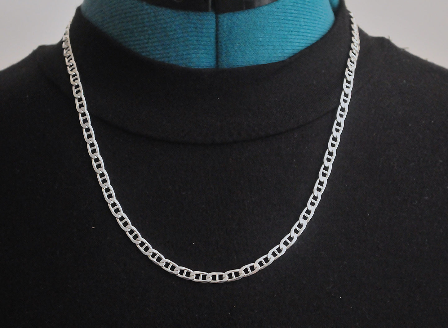 925 Italy 4mm Mariner Link Chain Necklace