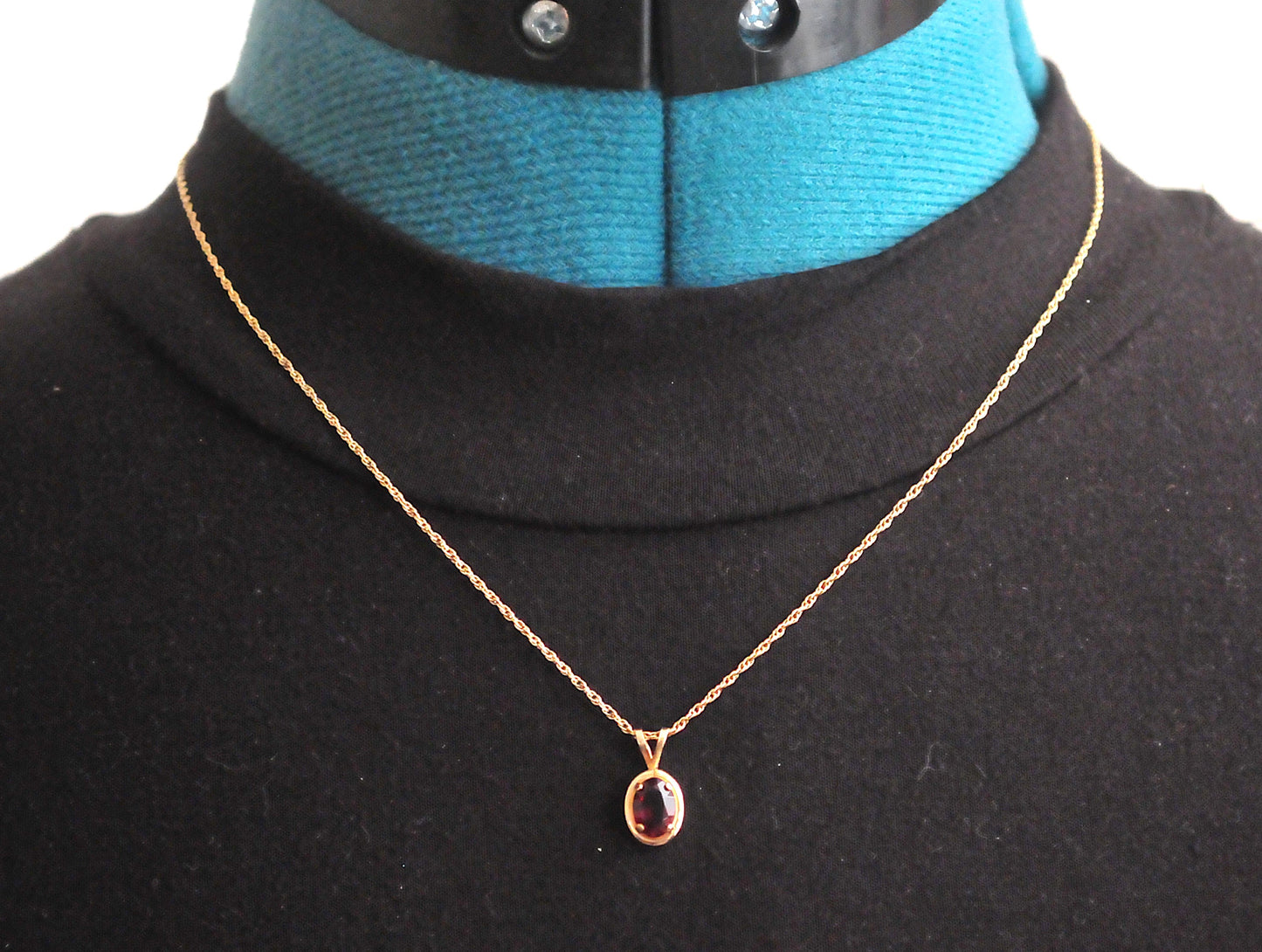 Vintage Gold Filled Garnet Necklace