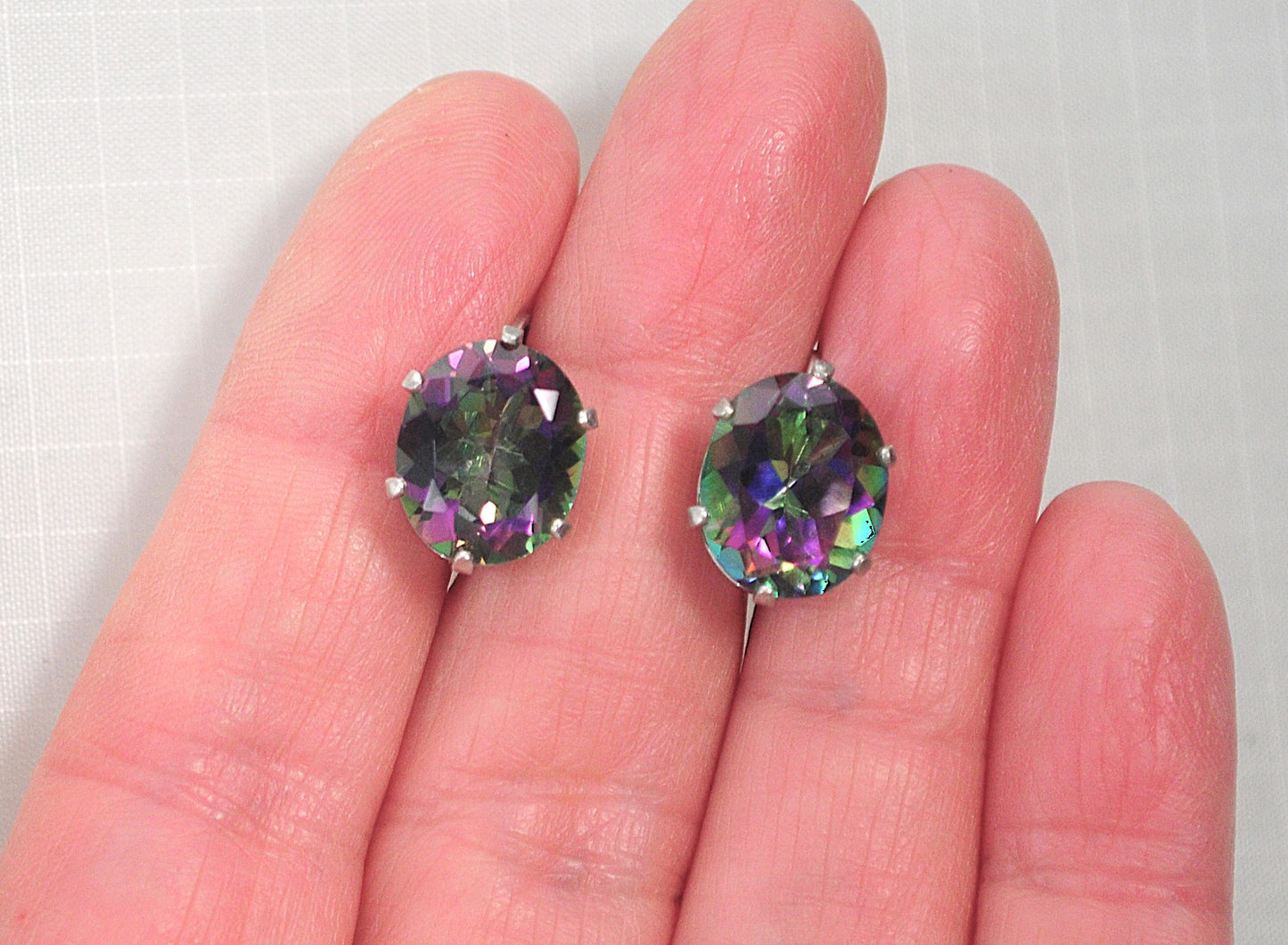 Stering Silver Mystic Topaz Earrings