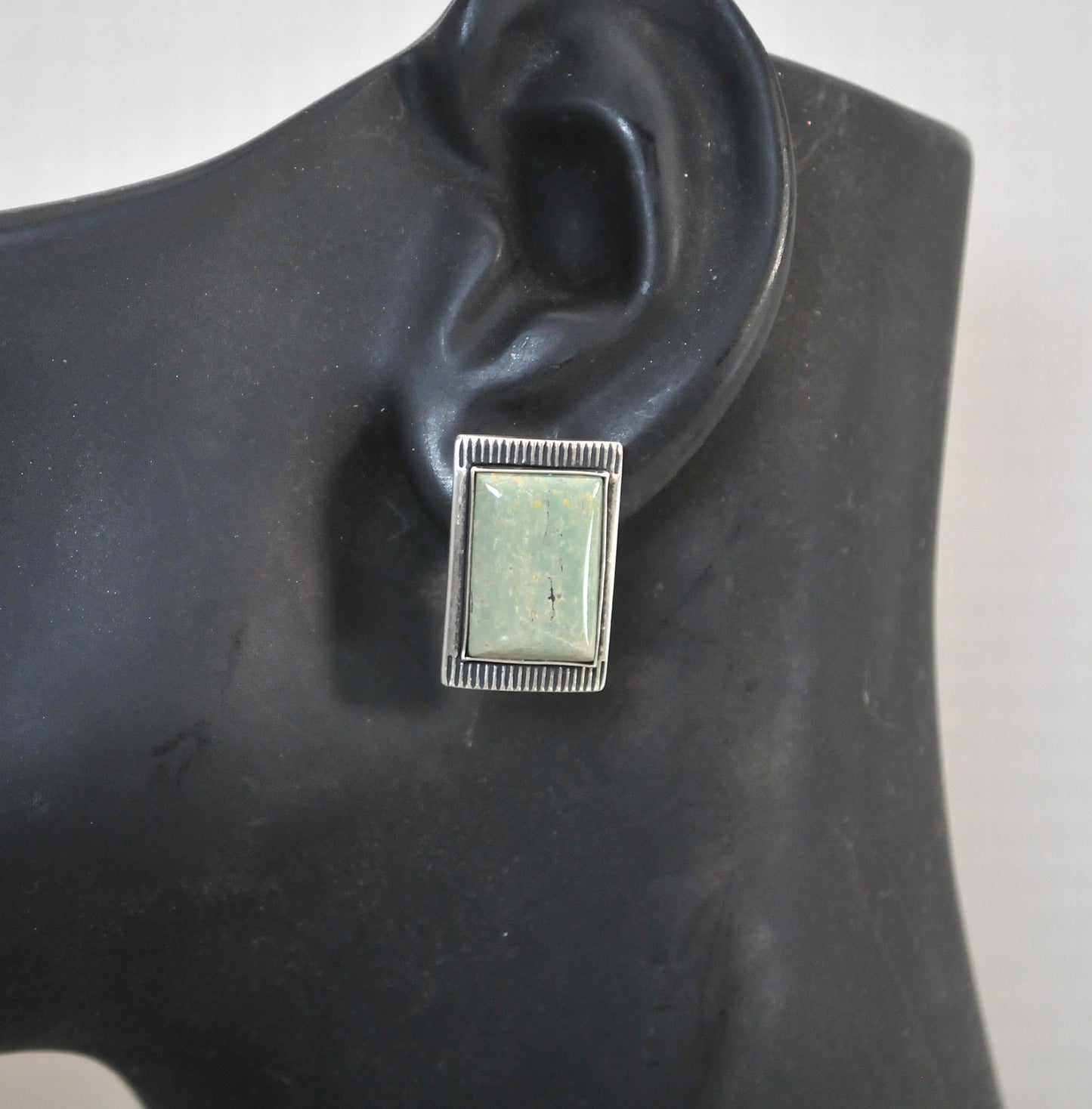 Sterling Silver Carolyn Pollack Green Turquoise Earrings