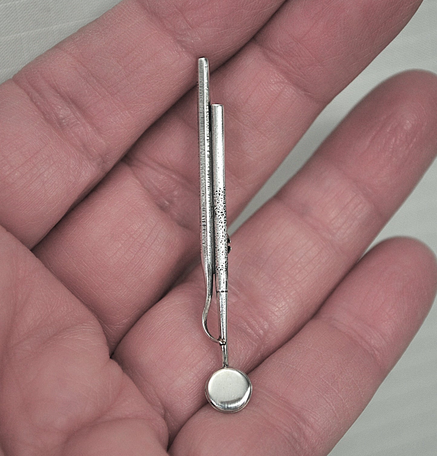 Sterling Silver Dental Instruments Brooch