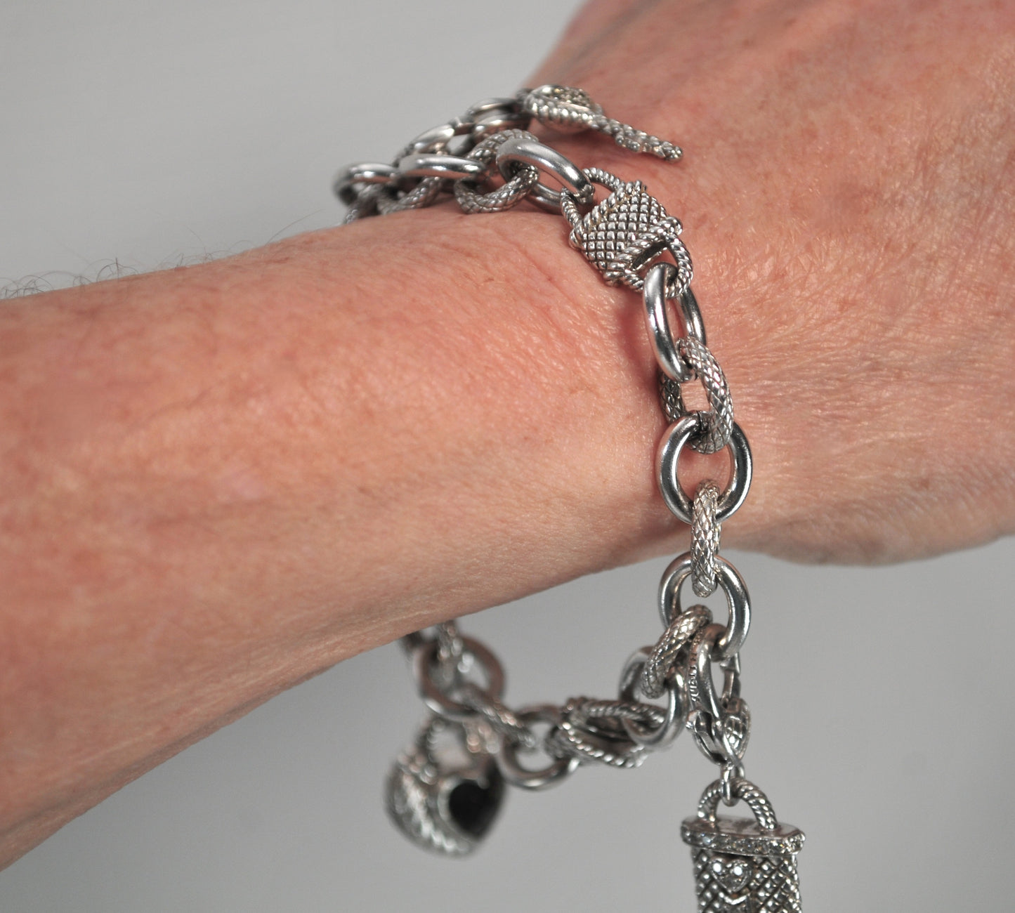 Judith Ripka Sterling Silver Charm Bracelet