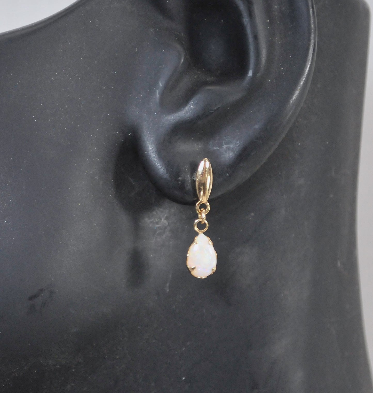 SMALL Vintage Gold Filled Opal Earrings