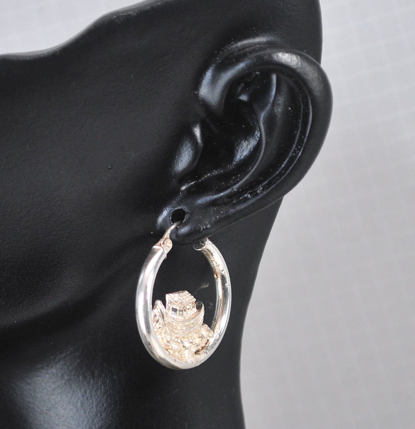 Noah's Ark Sterling Silver Hoop Earrings