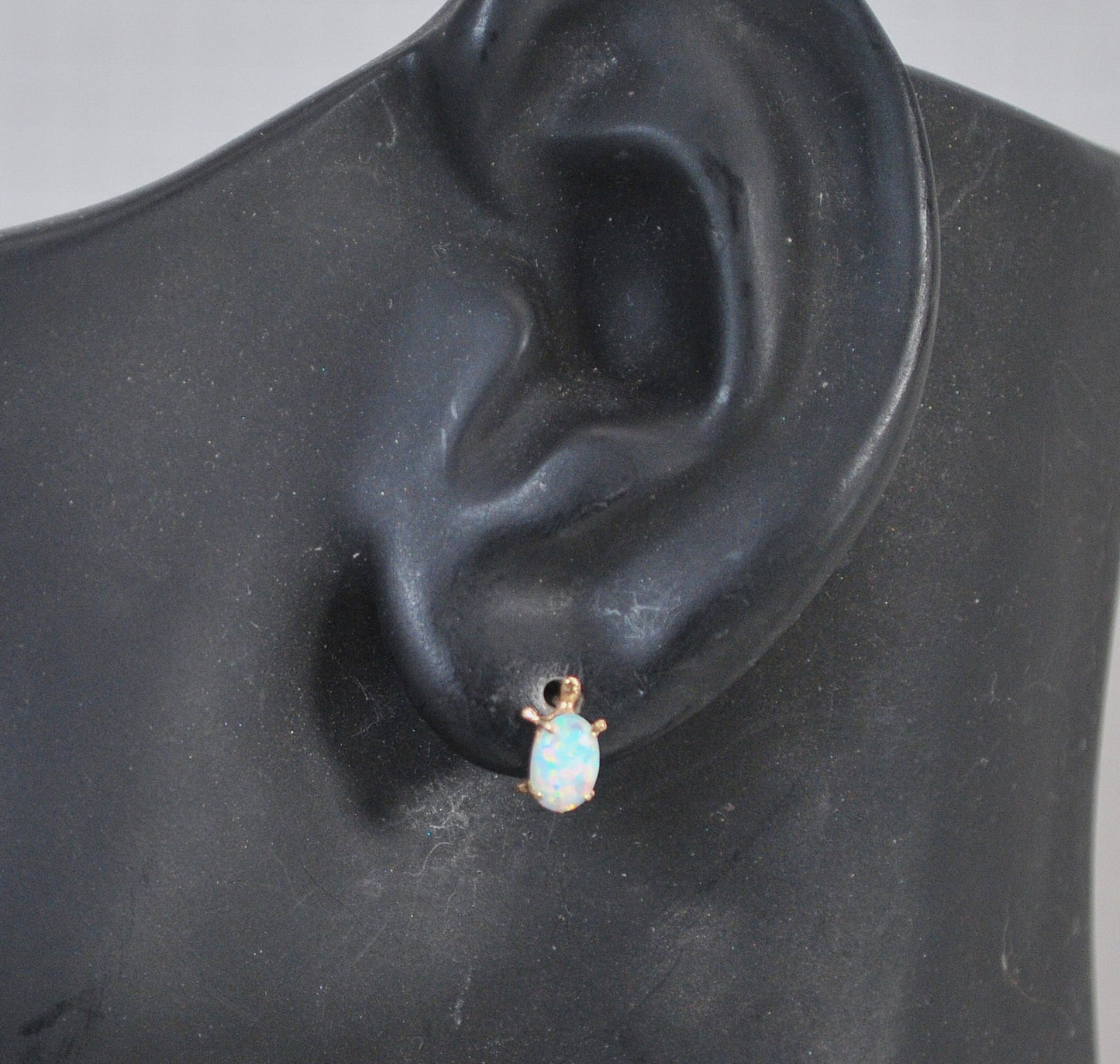 SMALL 14K Gold Opal Earrings