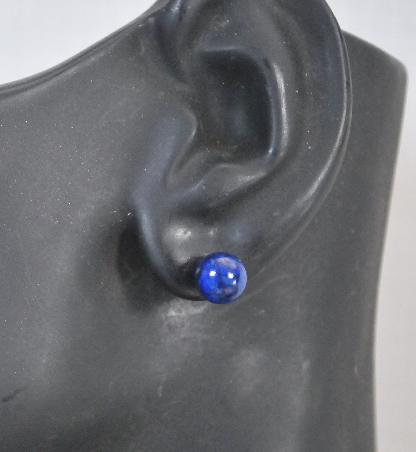 14K Gold Lapis Stud Earrings