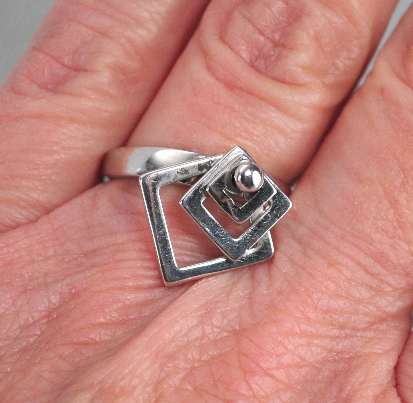 Sterling Silver Articulated Spinning Ring