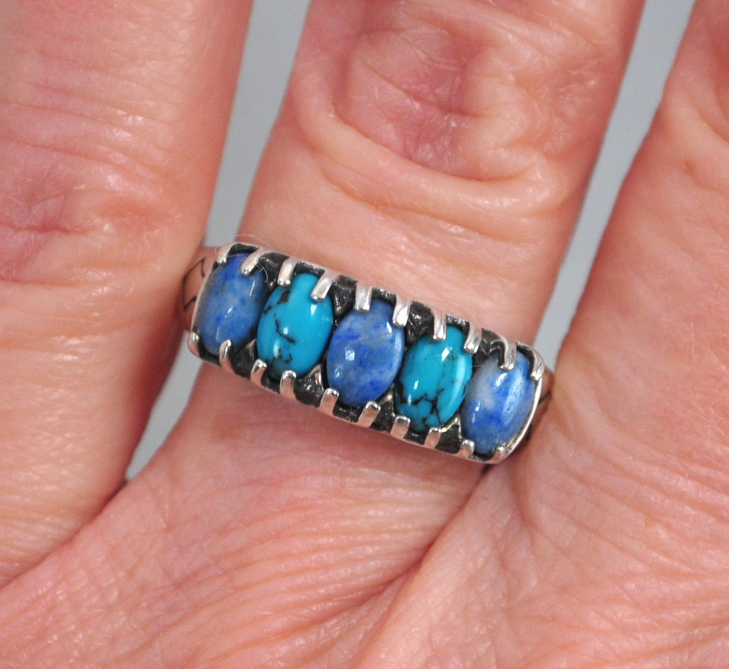 Carolyn Pollack Sterling Silver Turquoise Lapis Ring
