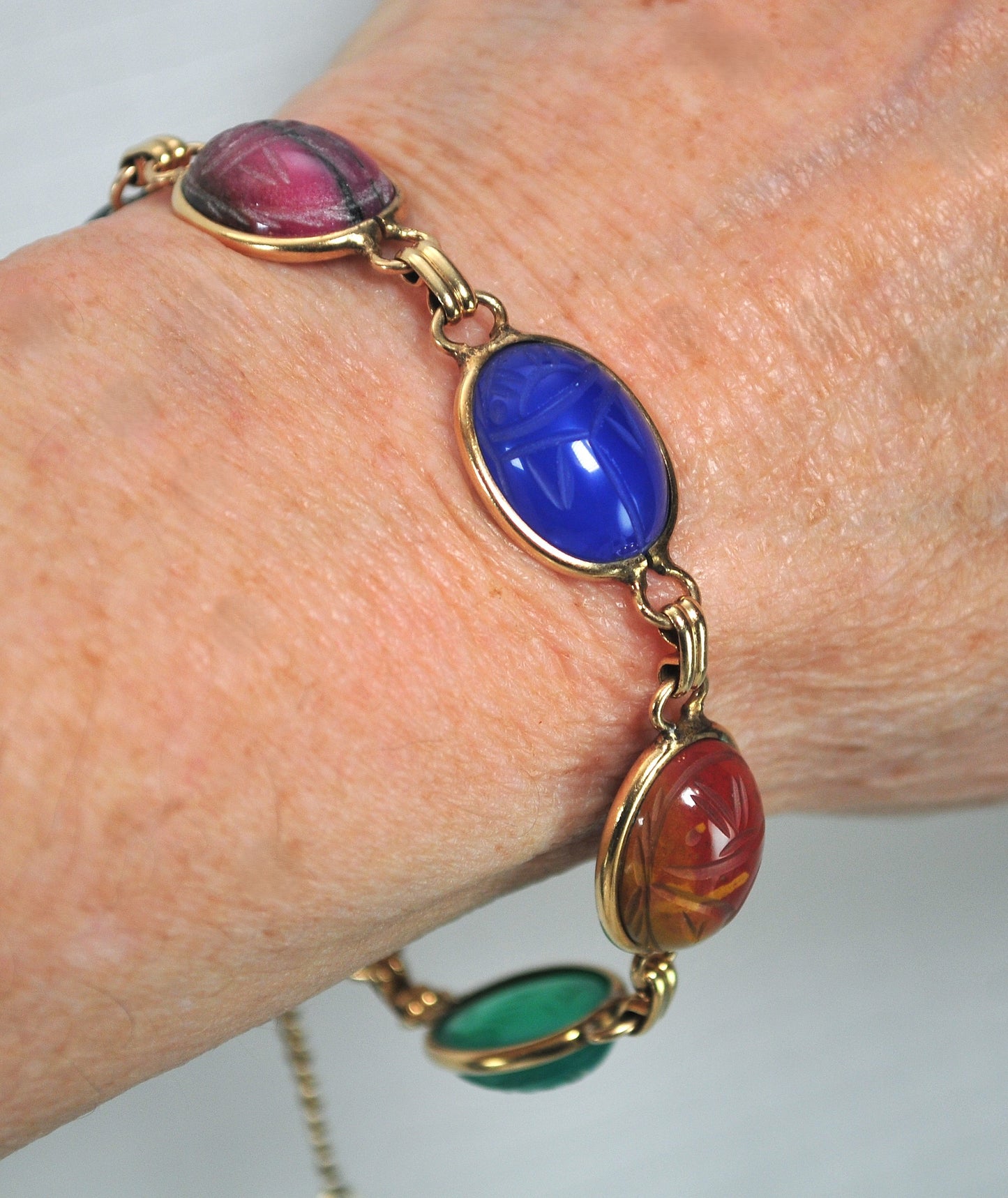 Vintage Gold Filled Scarab Bracelet