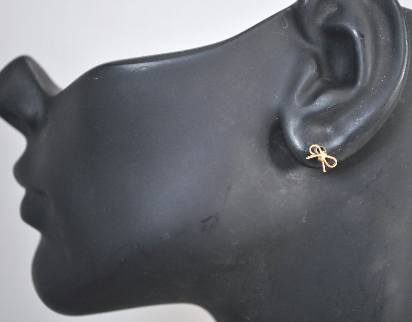 SMALL 14K Gold Bow Earrings