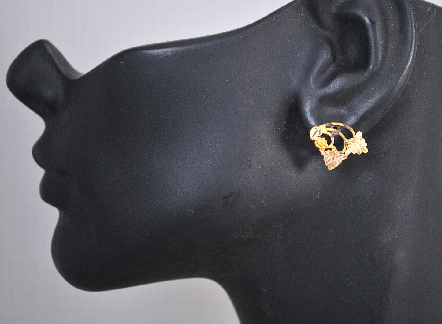 10K Gold Grape Leaf Earrings